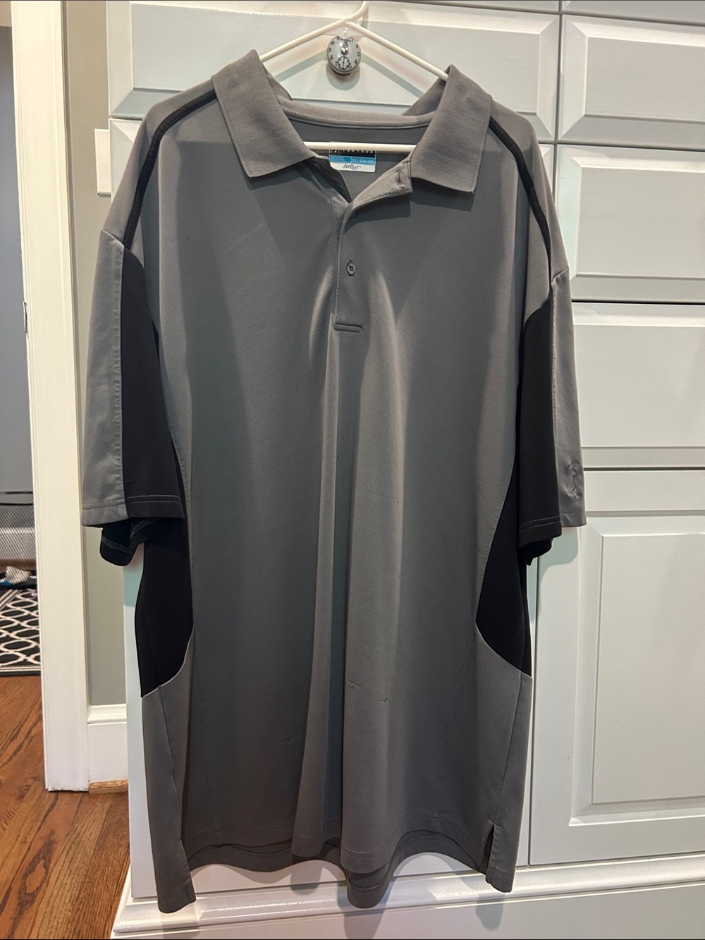 PGA Tour Men's Gray Polo Shirt with Black Accents